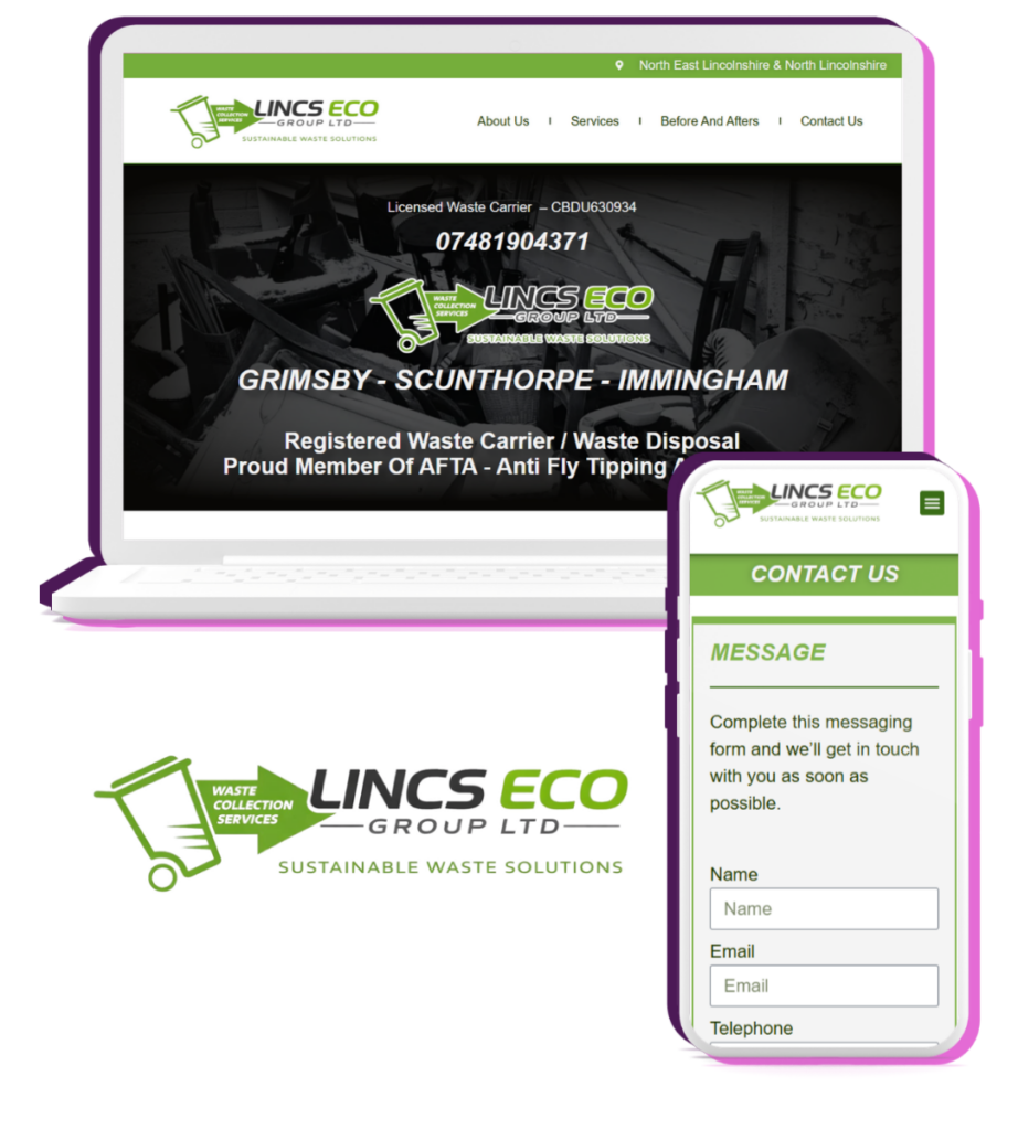 Lincs Eco Group website built by Purple Beagle Digital