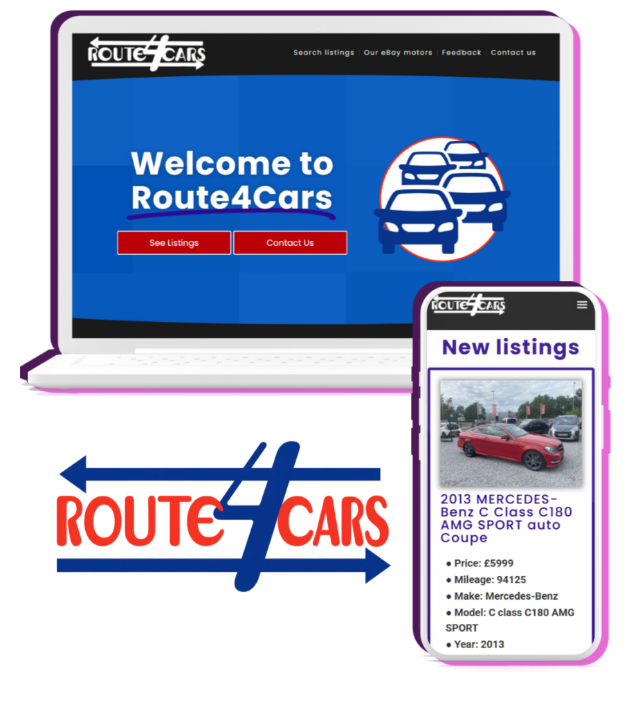 Route4Cars website built by Purple Beagle Digital