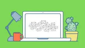 Emails on a laptop screen