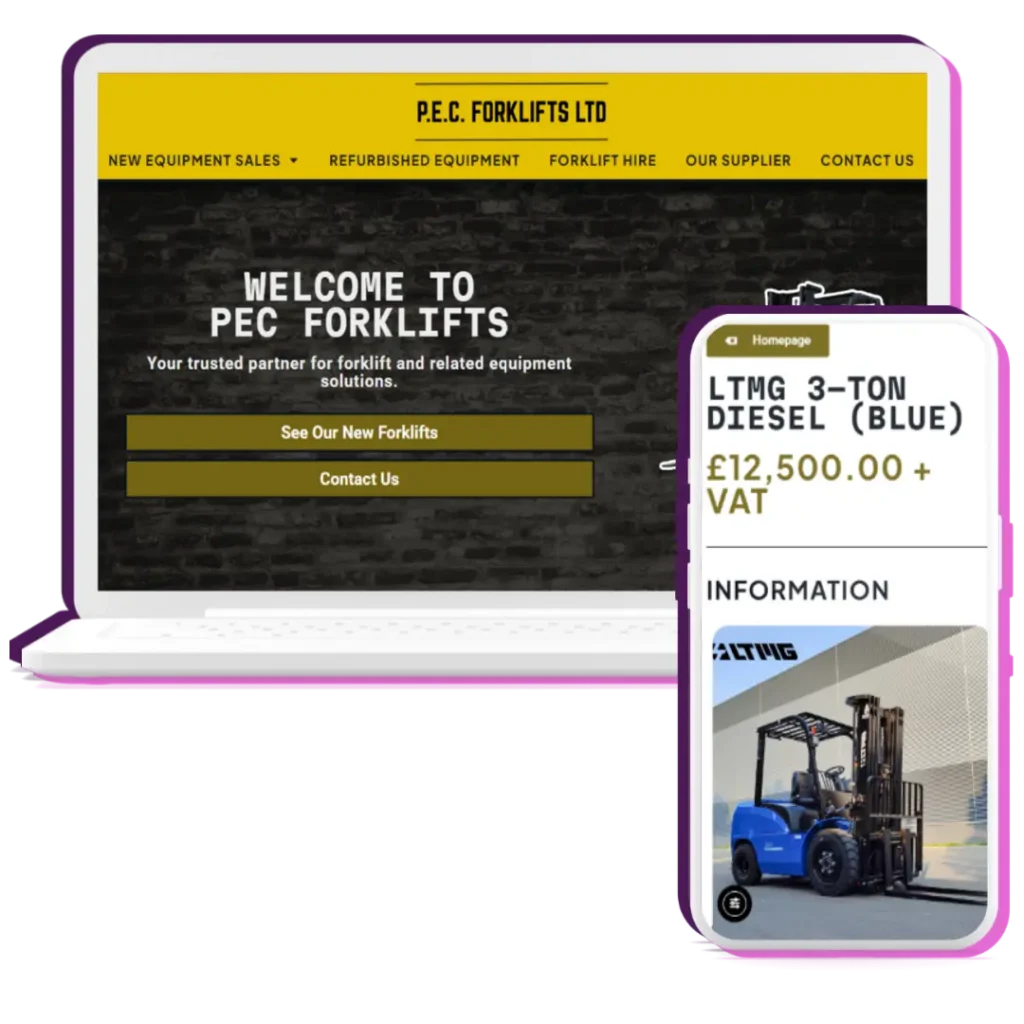 PEC Forklifts, Lincoln Website
