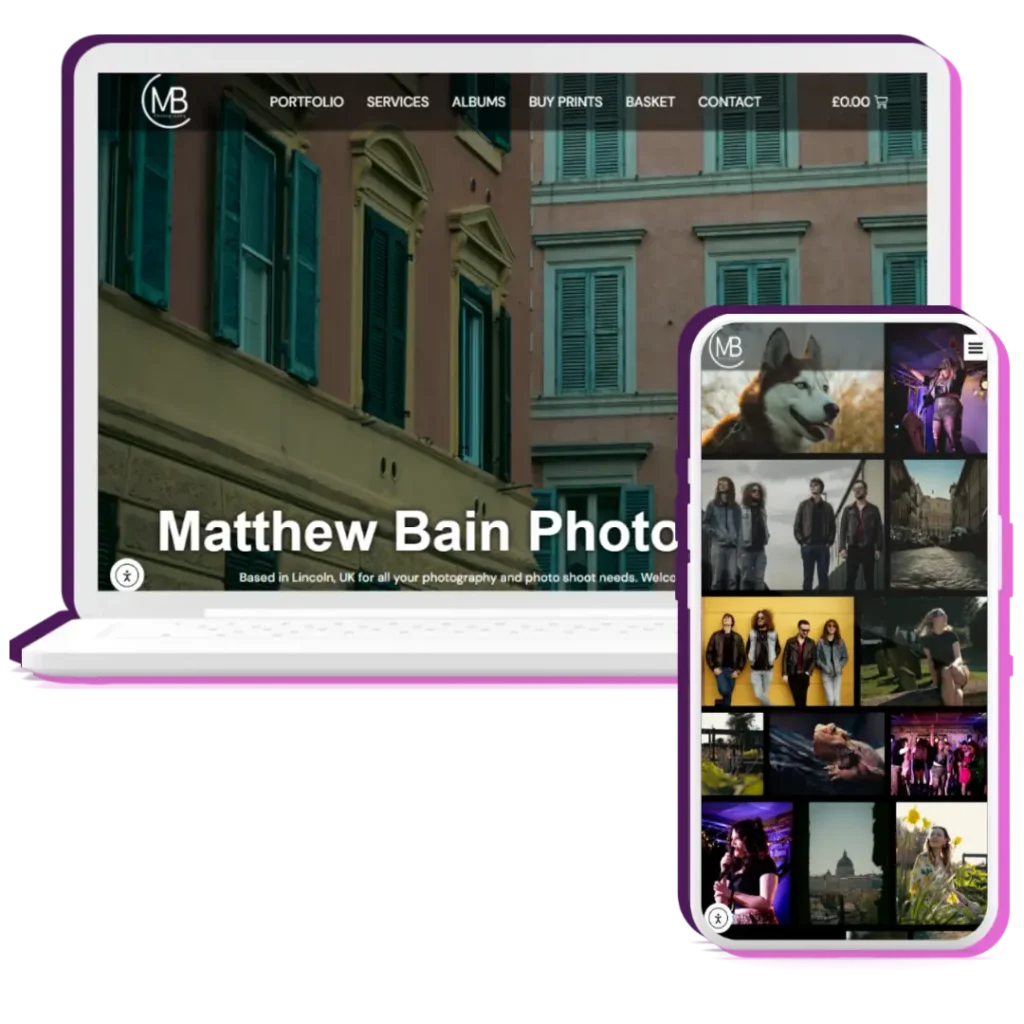Bain Photography, Lincoln website built by Purple Beagle Digital