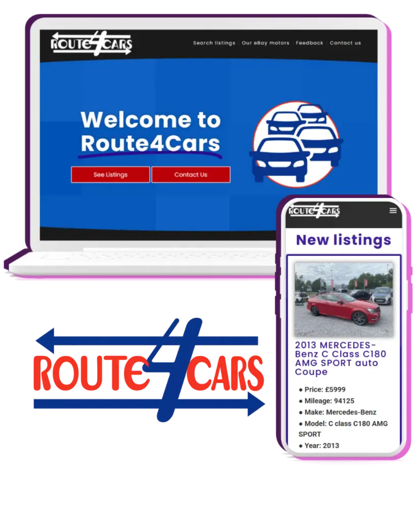 Route4Cars website built by Purple Beagle Digital