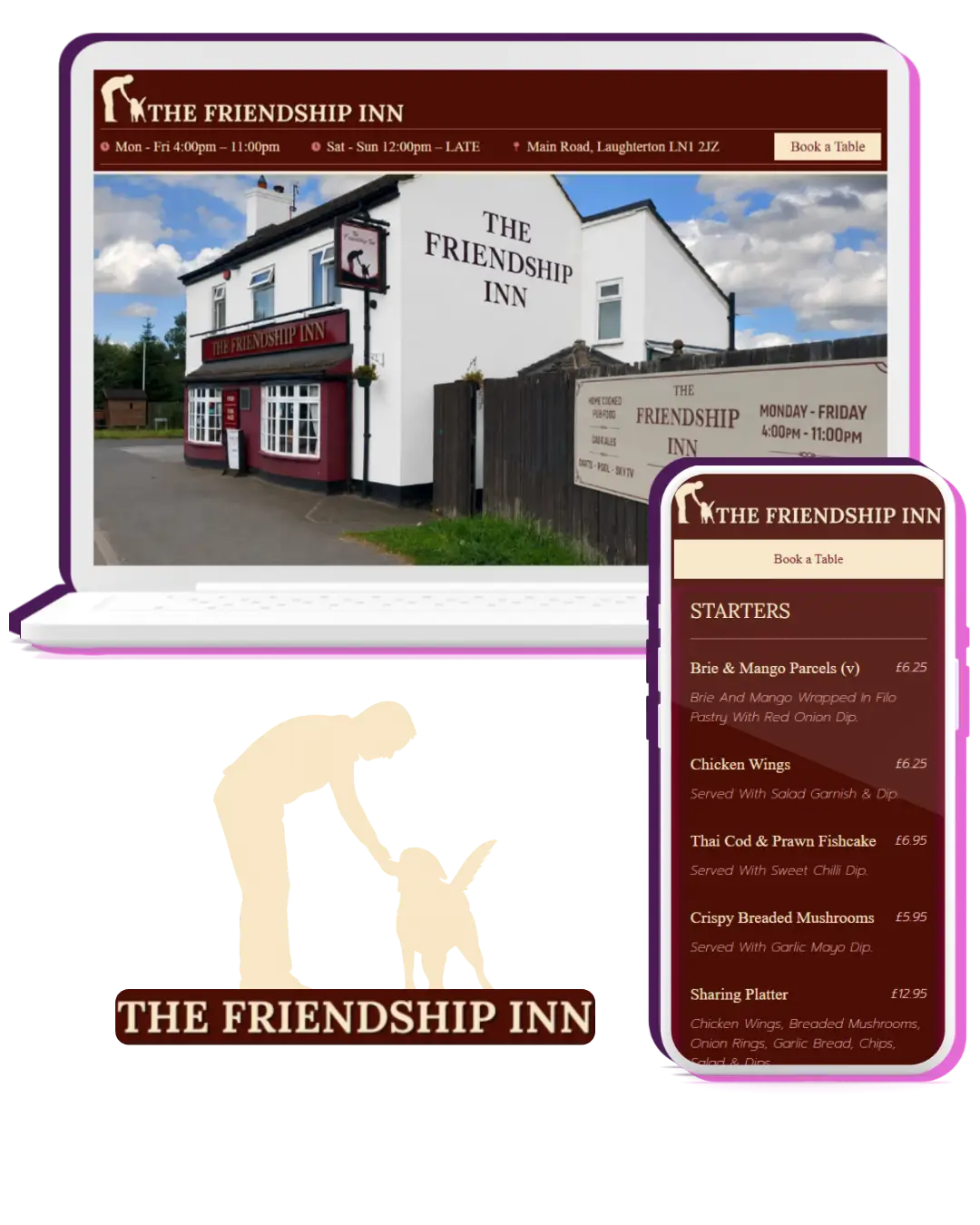 The Friendship Inn, Lincoln website built by Purple Beagle Digital